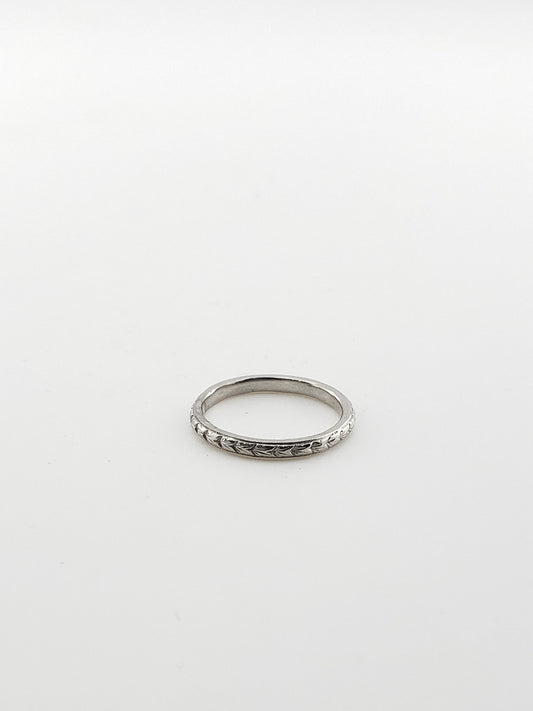 Thin Engraved Platinum Band