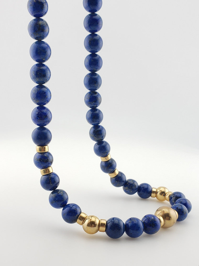 Large Lapis w/ Rondel Strand