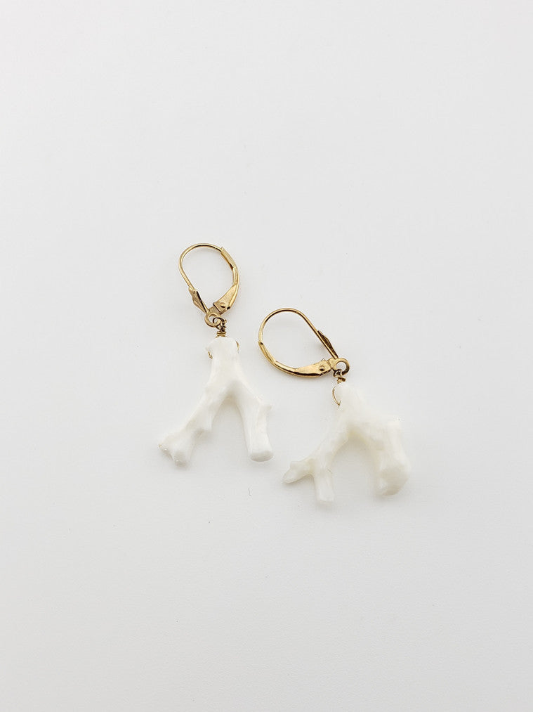White Coral Earrings