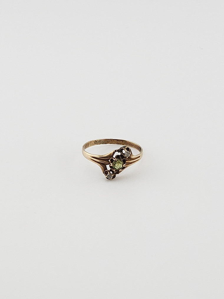 Garnet & Diamond Trio Ring