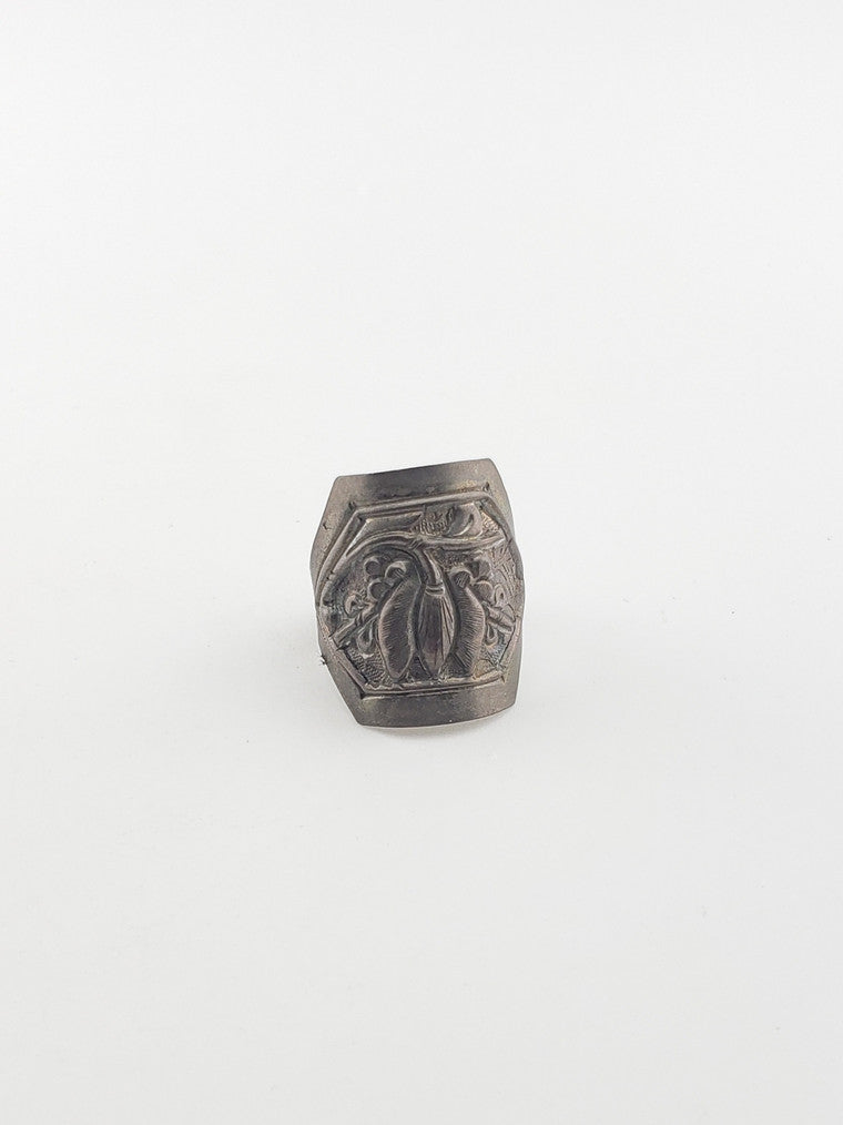 Silver “Lucky” Antique Coin Ring