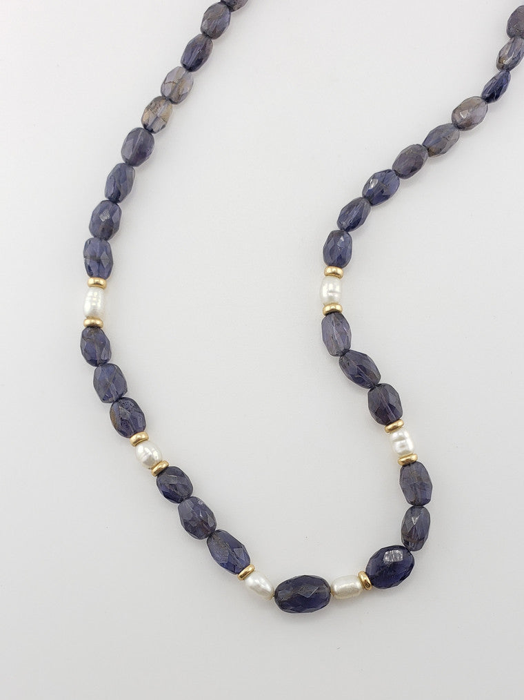 Iolite & Pearl Strand 24"