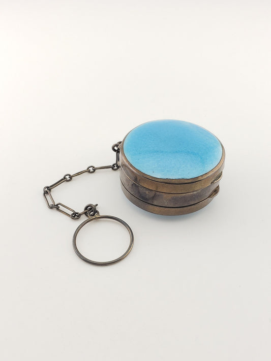 Sterling Deco Enamel Primp Box