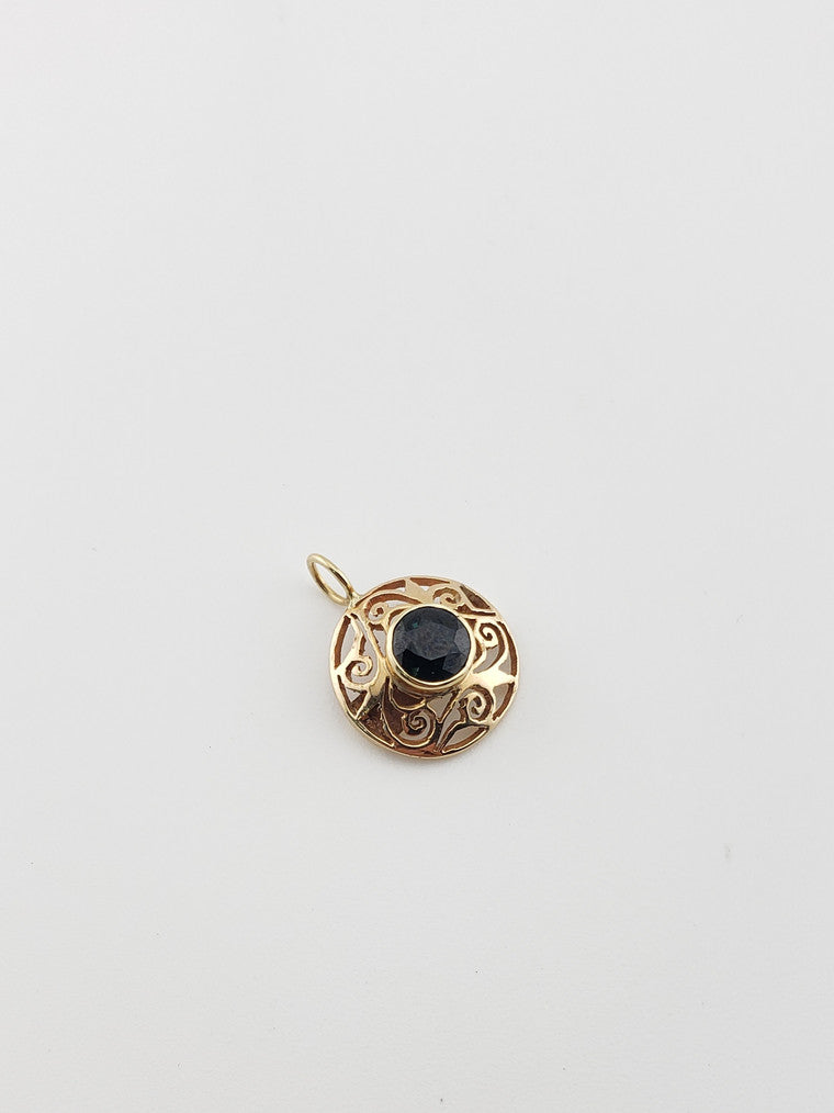 Sapphire Filigree Charm
