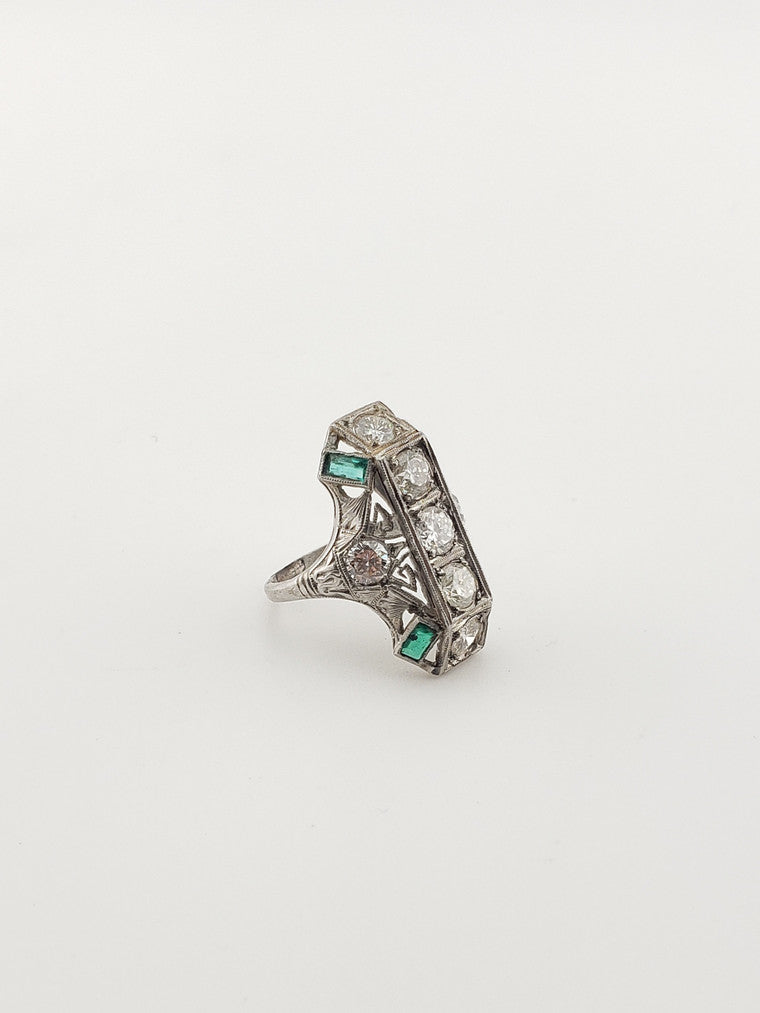 Platinum Deco Diamond Ring