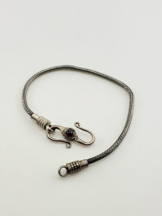 SS Snake Chain Bracelet w/ Hook Eye Clasp