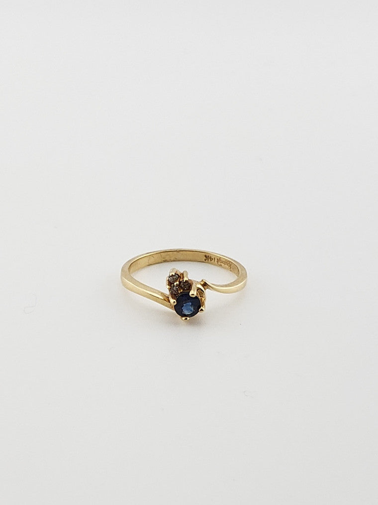 Sapphire and Diamond Trio Ring
