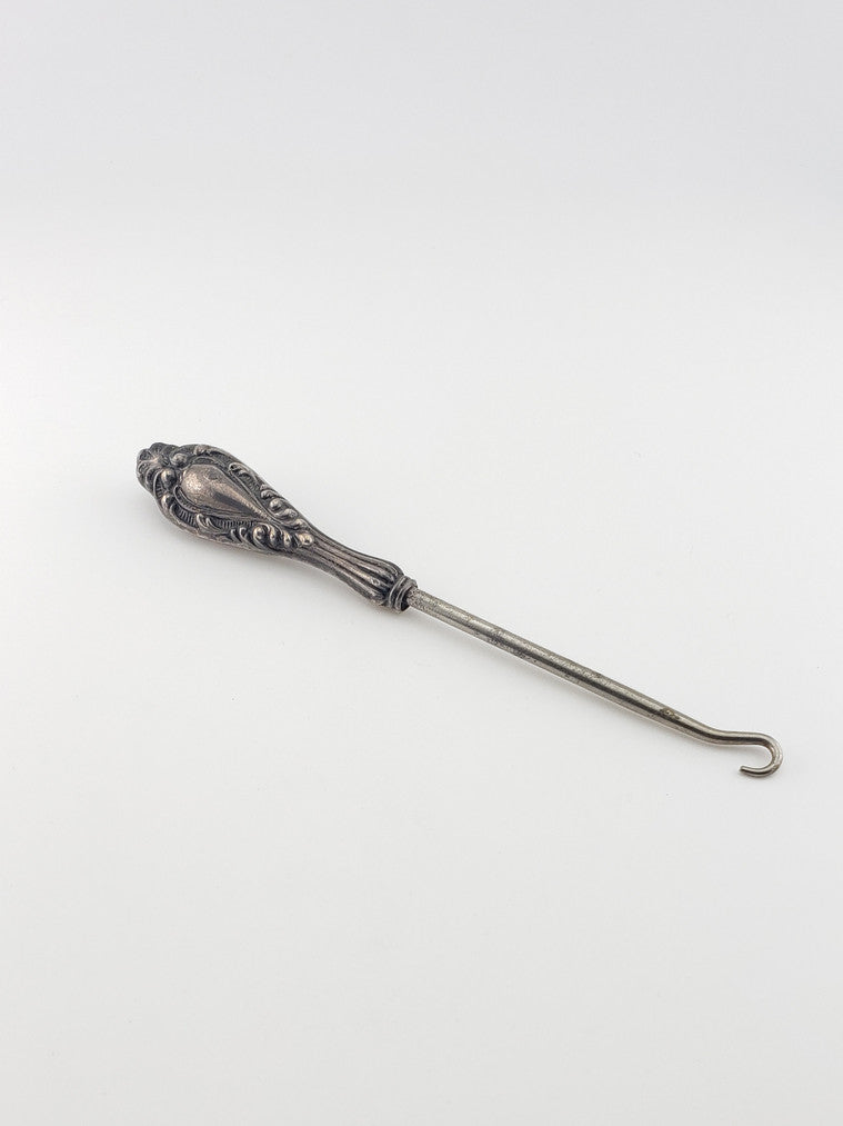 Antique Shoe Button Hook- Sterling Handle