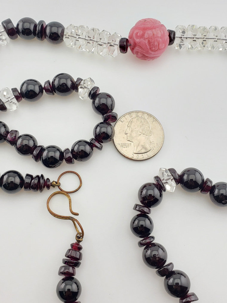 Garnet & Crystal Strand
