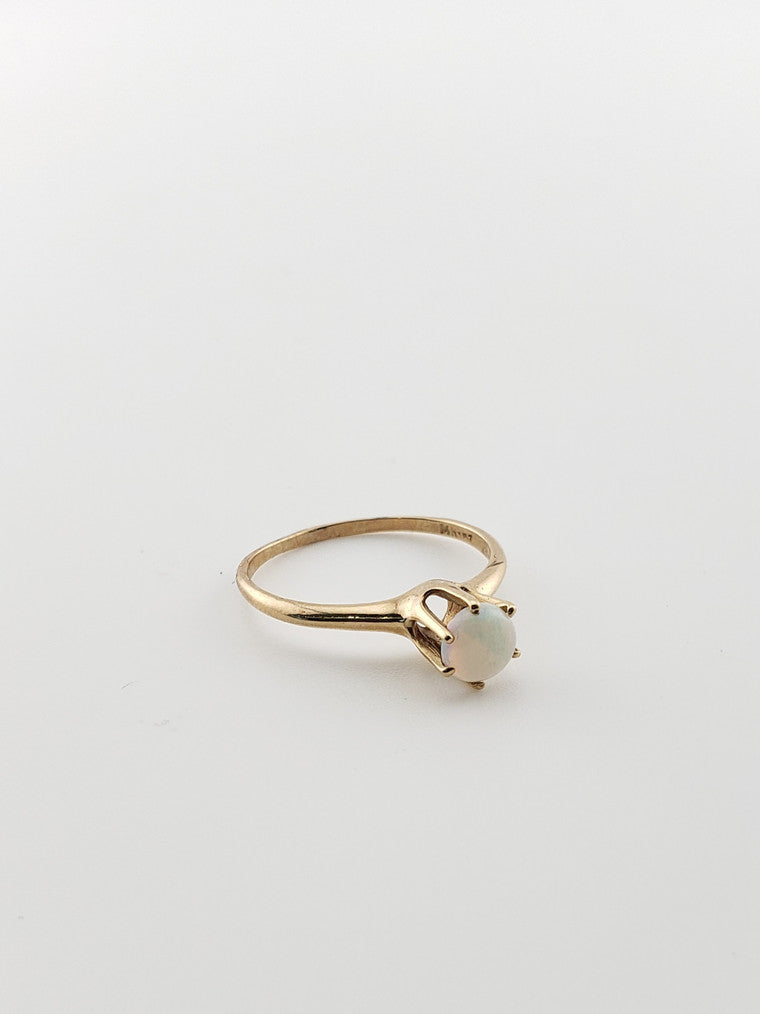Opal Cabochon Solitaire Ring