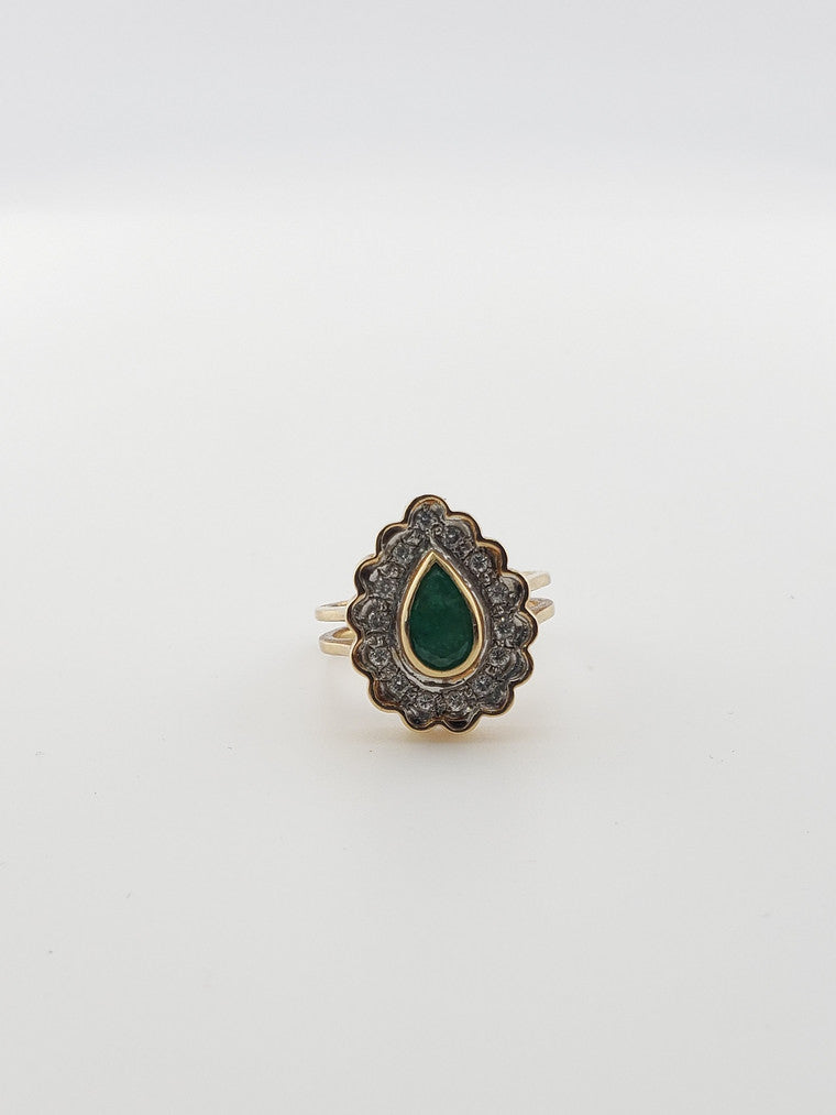 Emerald Pear Ring