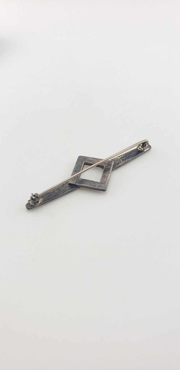 Marcasite Open Cube Pin