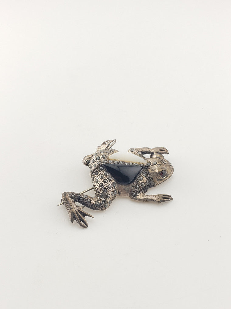 Sterling "Money Catcher" Frog Pin