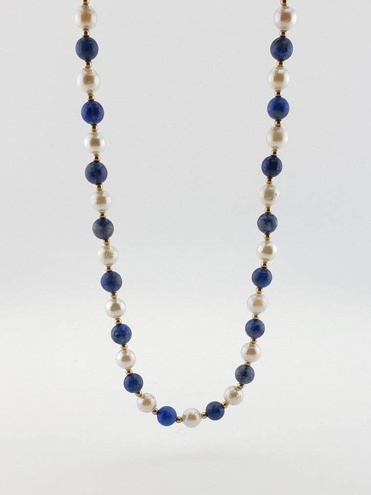 Round Pearls and Lapis Strand