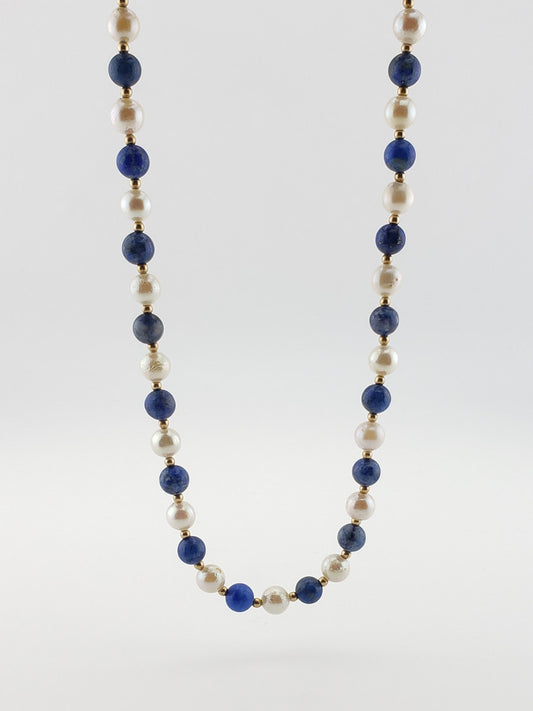 Round Pearls and Lapis Strand