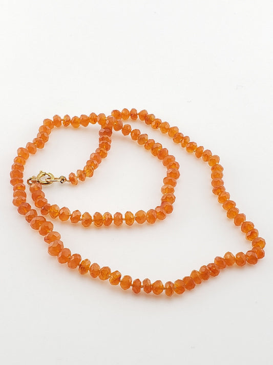 GF Faceted Carnelian Bead Strand