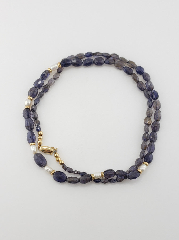 Iolite & Pearl Strand 24"