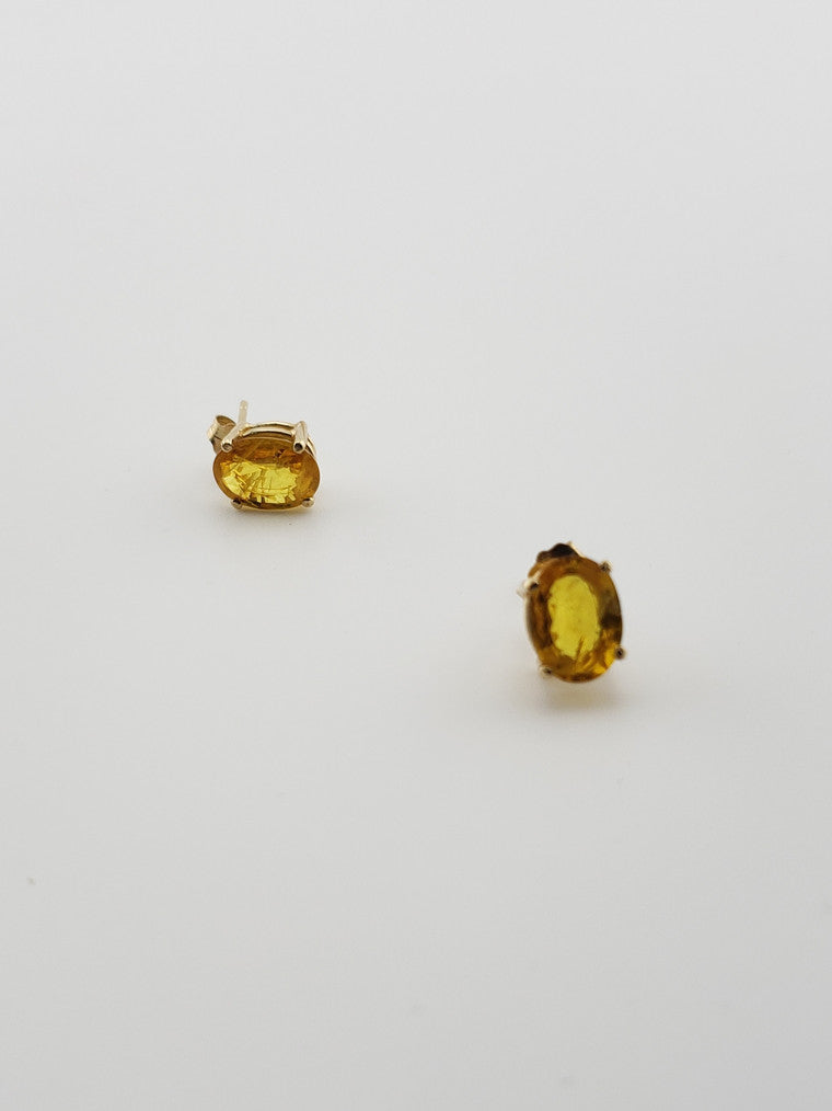 14k Yellow Sapphire Studs