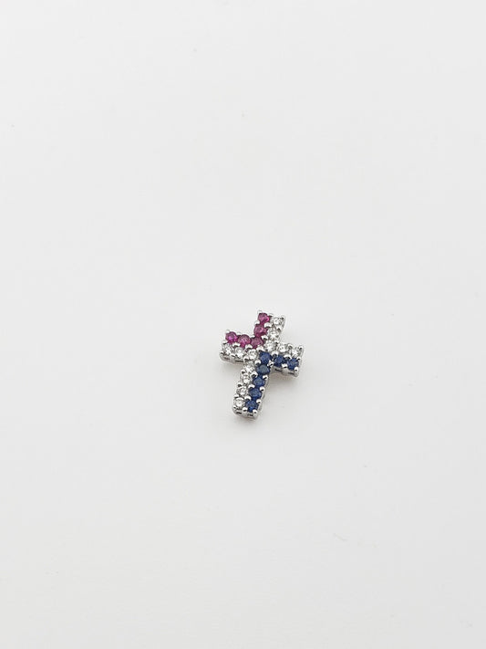 Patriotic Cross Slider Pendant