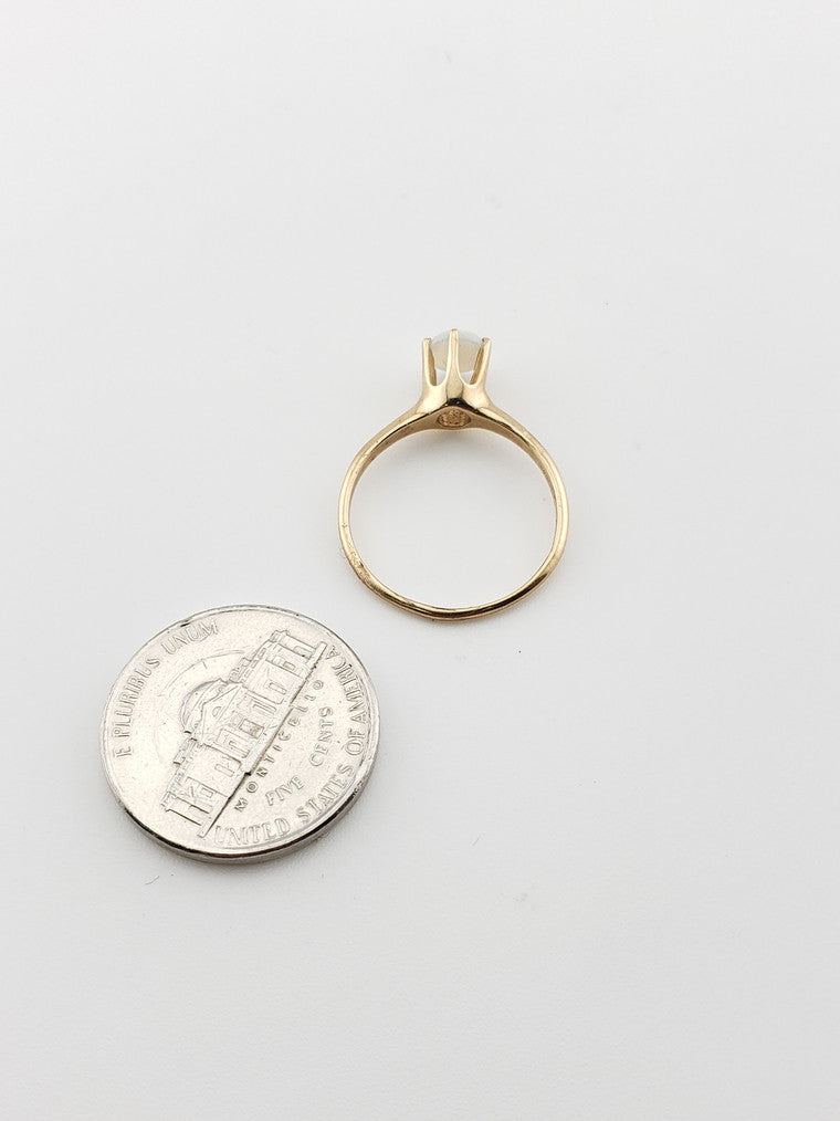Opal Cabochon Solitaire Ring
