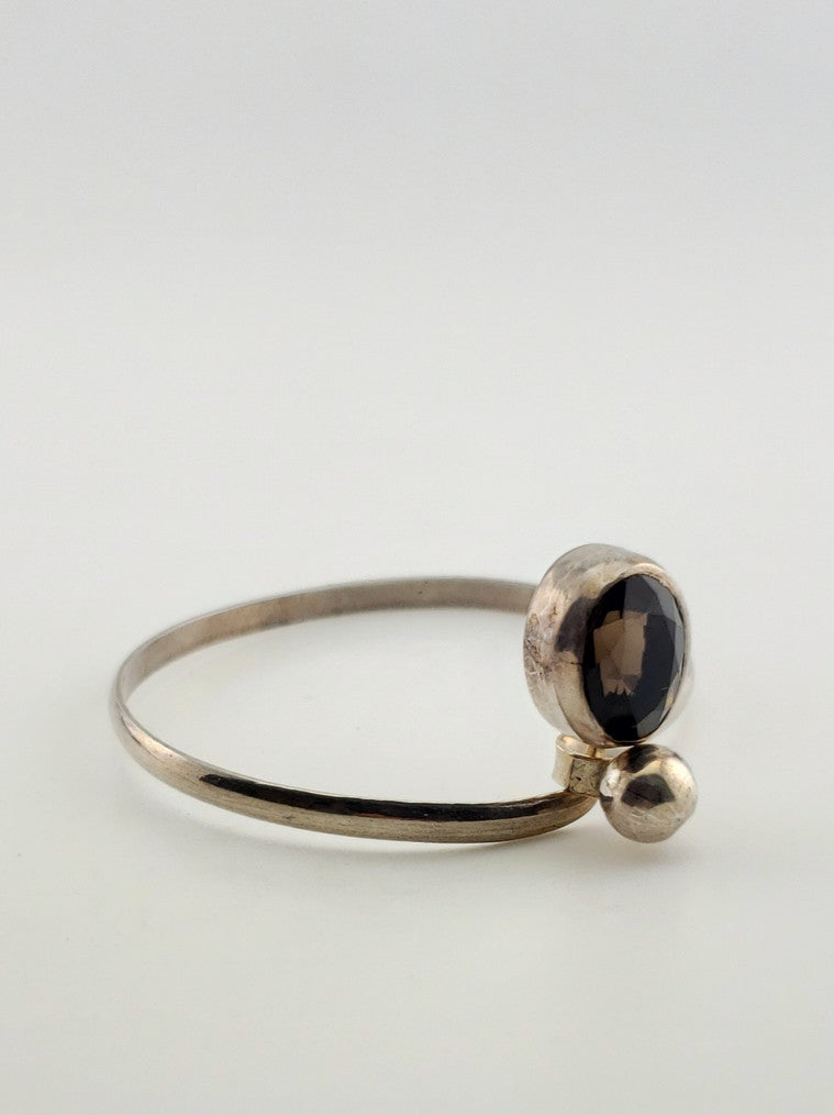 SS Faceted Citrine Bangle