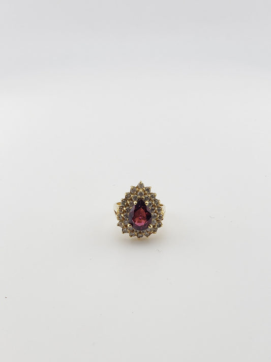 Pear Garnet Ring