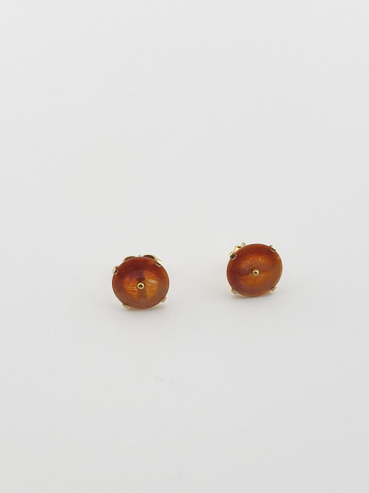 Red Jade Button Studs