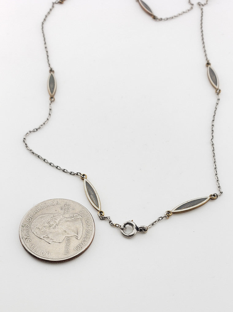 Enamel Platinum and Gold Chain