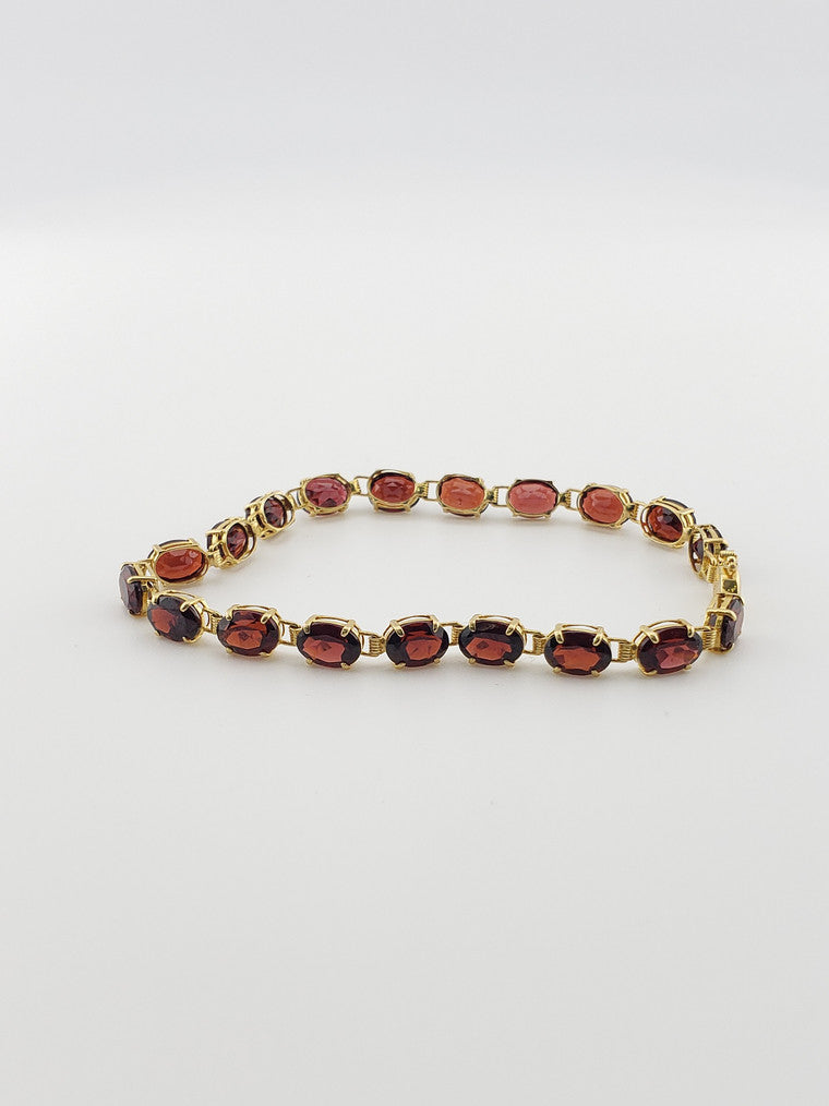 Garnet Link Bracelet