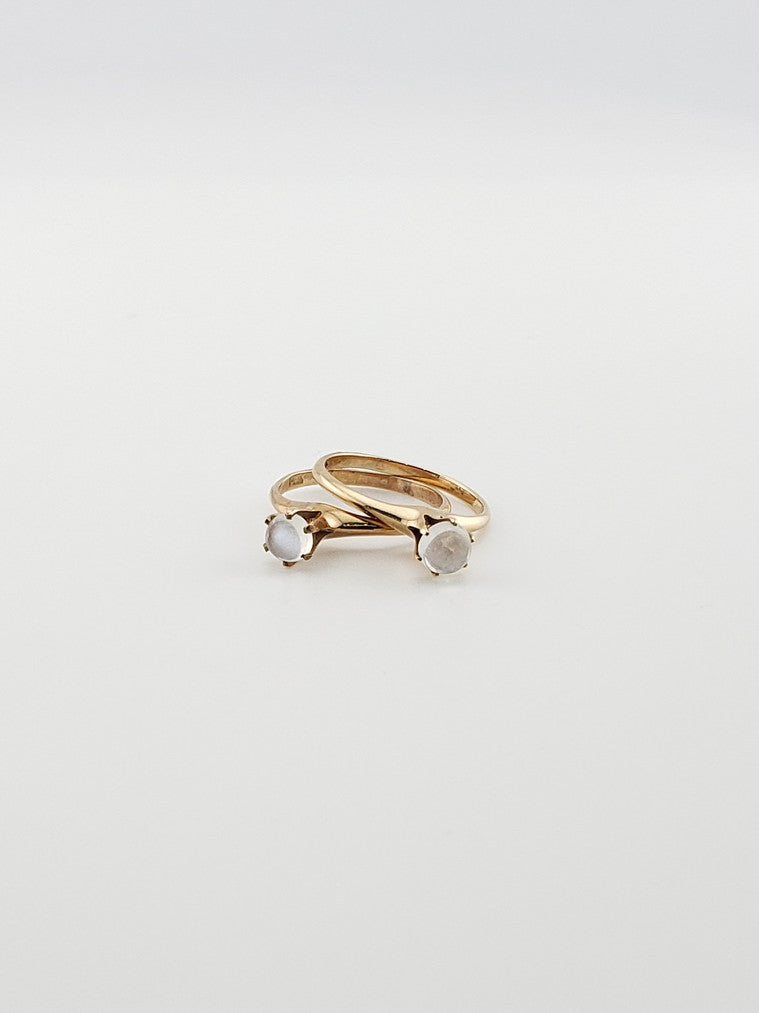 Moonstone Solitaire Rings