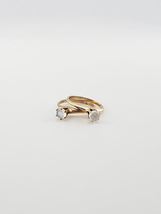 Moonstone Solitaire Rings