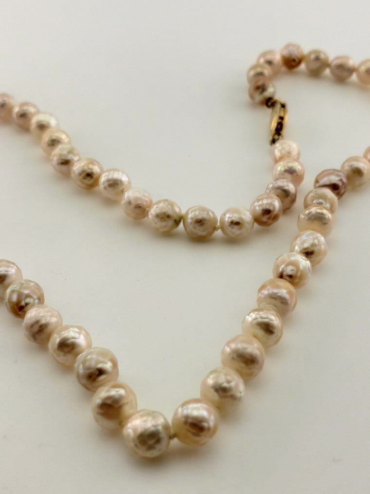 GF Faceted Pink Pearl Strand