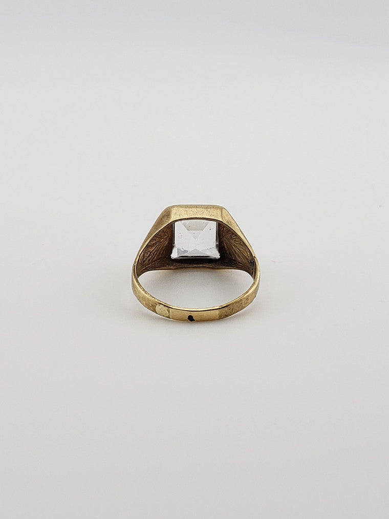 White Topaz Emerald Cut Ring