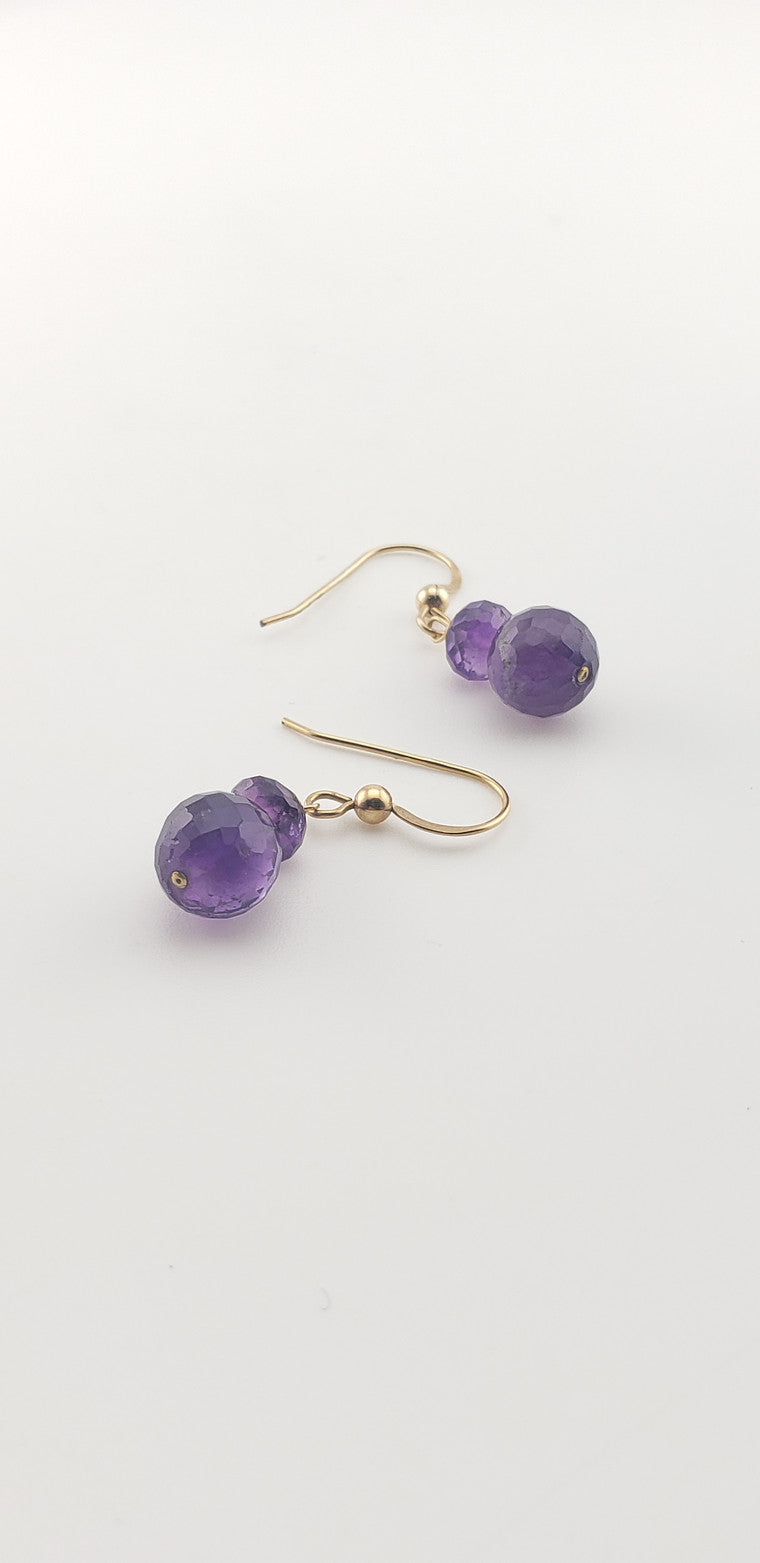 Gf Faceted Amethyst Earrings