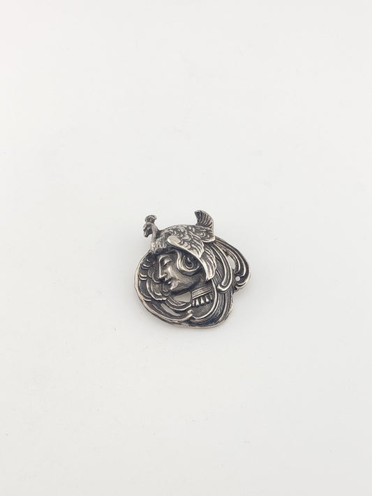 SS Art Deco Nouveau Peacock Lady Pin