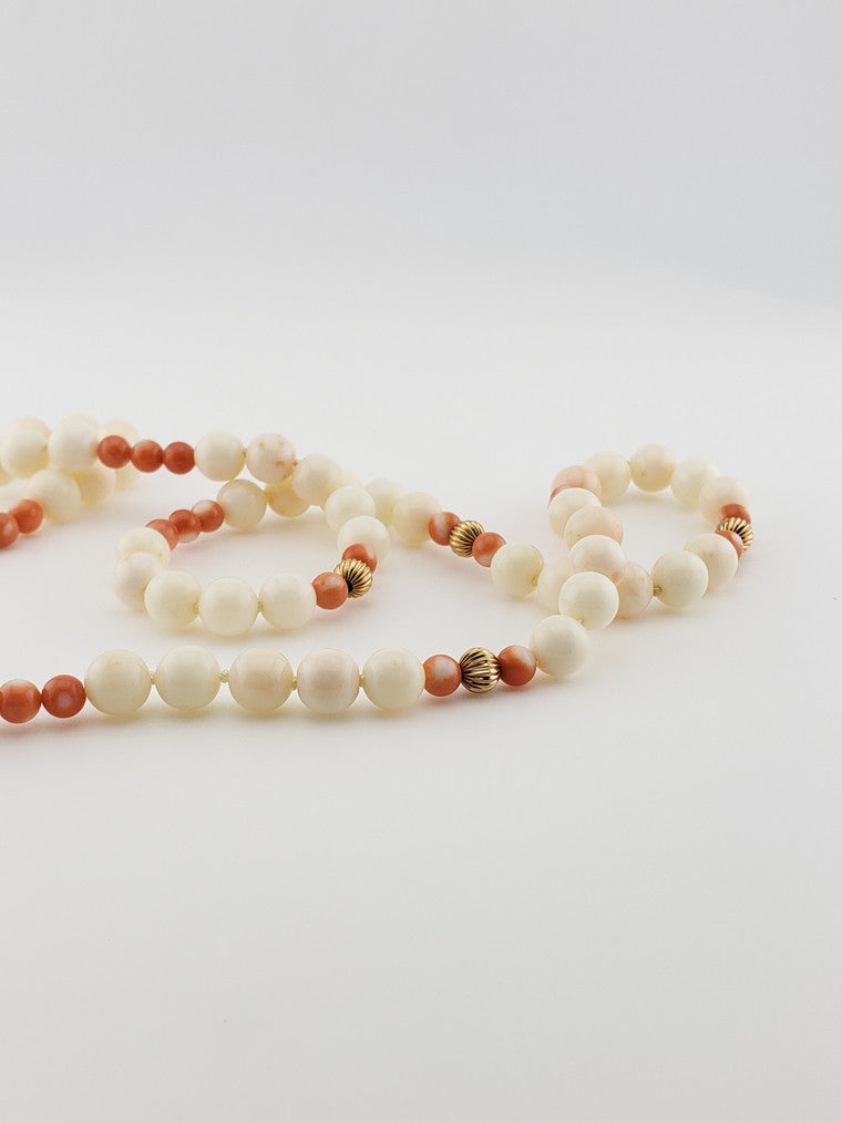 White & Orange Coral Strand 27”