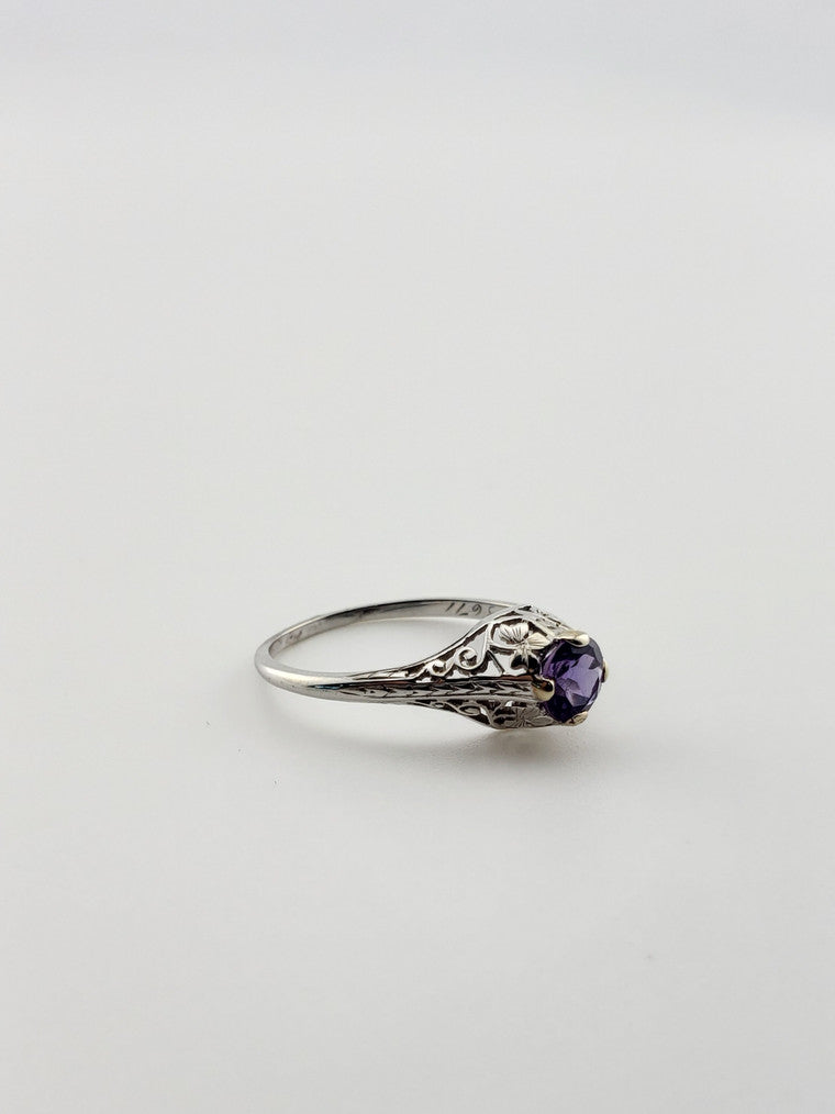 Filigree Amethyst Solitaire