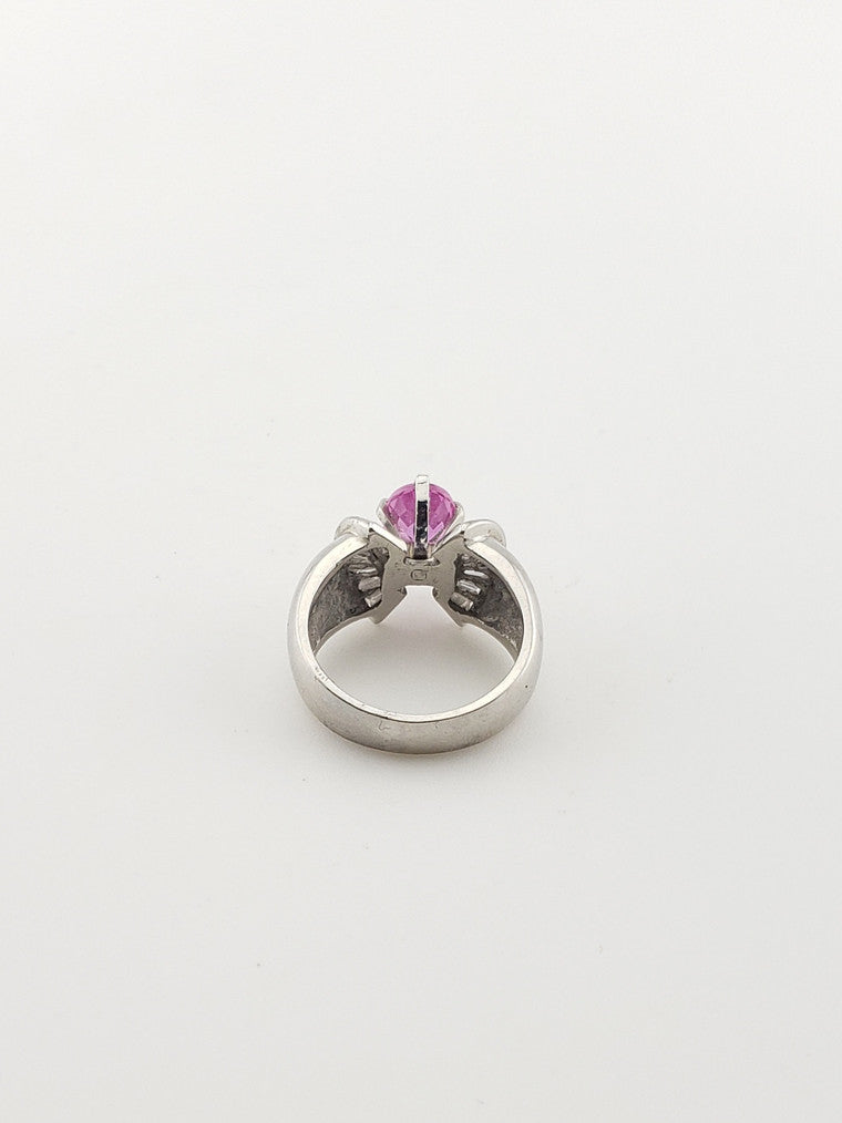 Pink Sapphire Platinum Ring