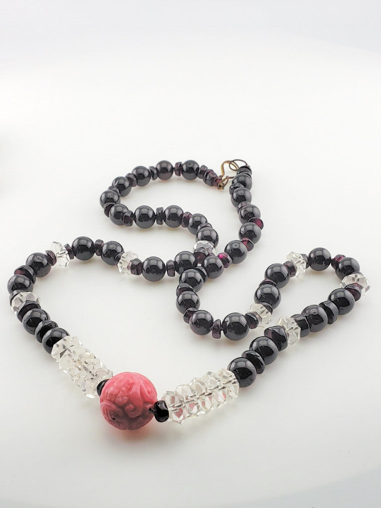 Garnet & Crystal Strand
