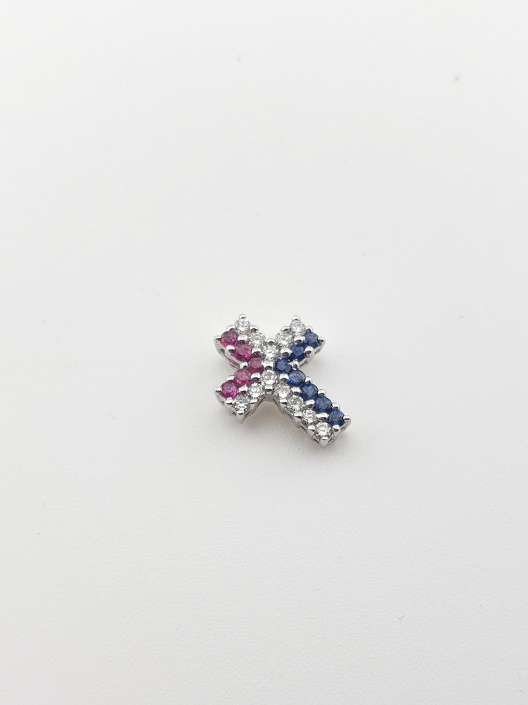 Patriotic Cross Slider Pendant