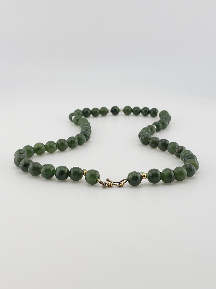 Jade Strand with Genuine Pearls