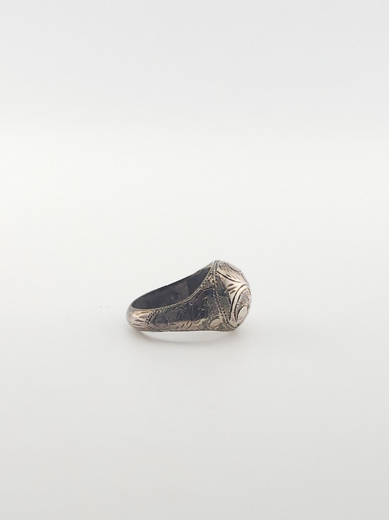 SS Etched Dome Ring