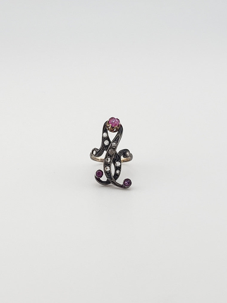 Georgian Style Diamond & Ruby Ring
