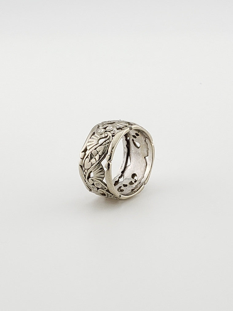 White Gold Filigree Band