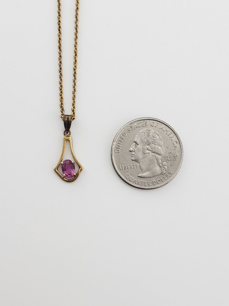 Pink Lavalier Necklace