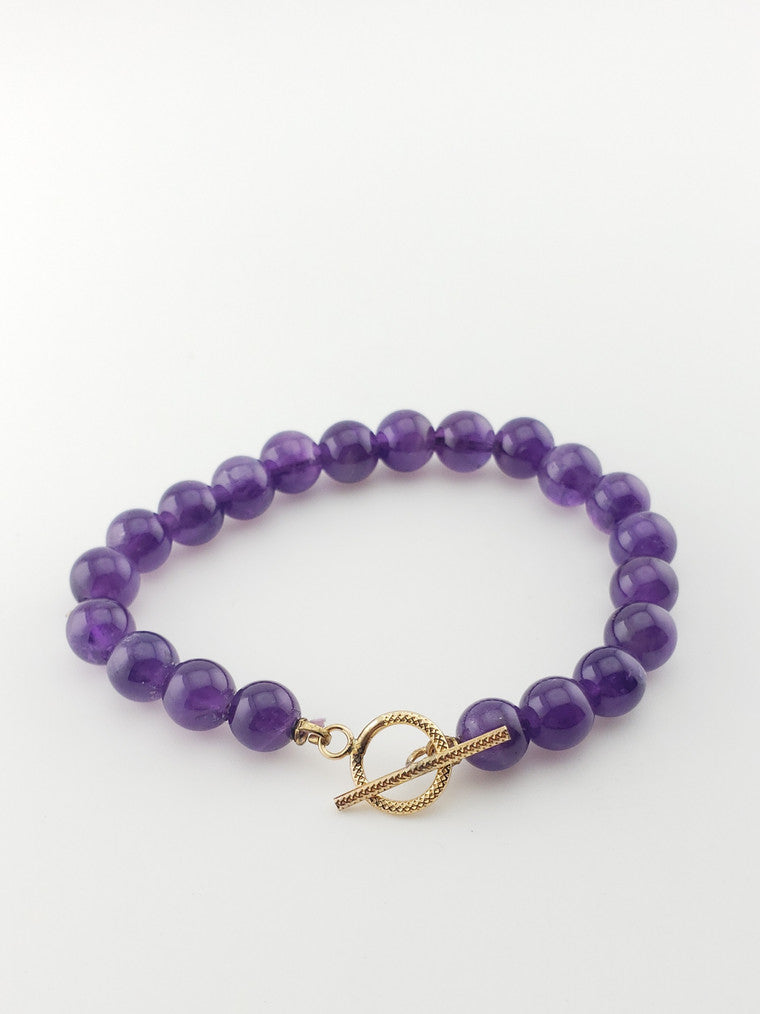 GF Amethyst Bead Bracelet