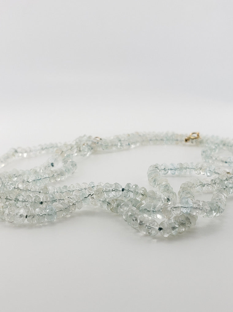 Faceted Aquamarine Strand 17"