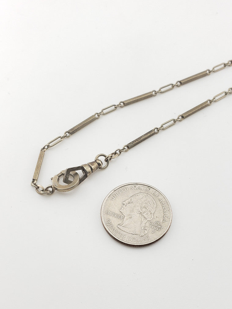 White Gold Geometric Clasp Chain