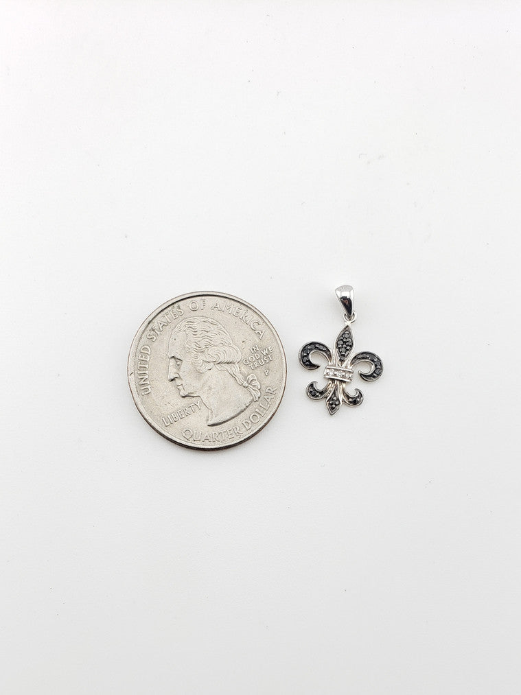 Black Diamond Fleur De Lis Pendant