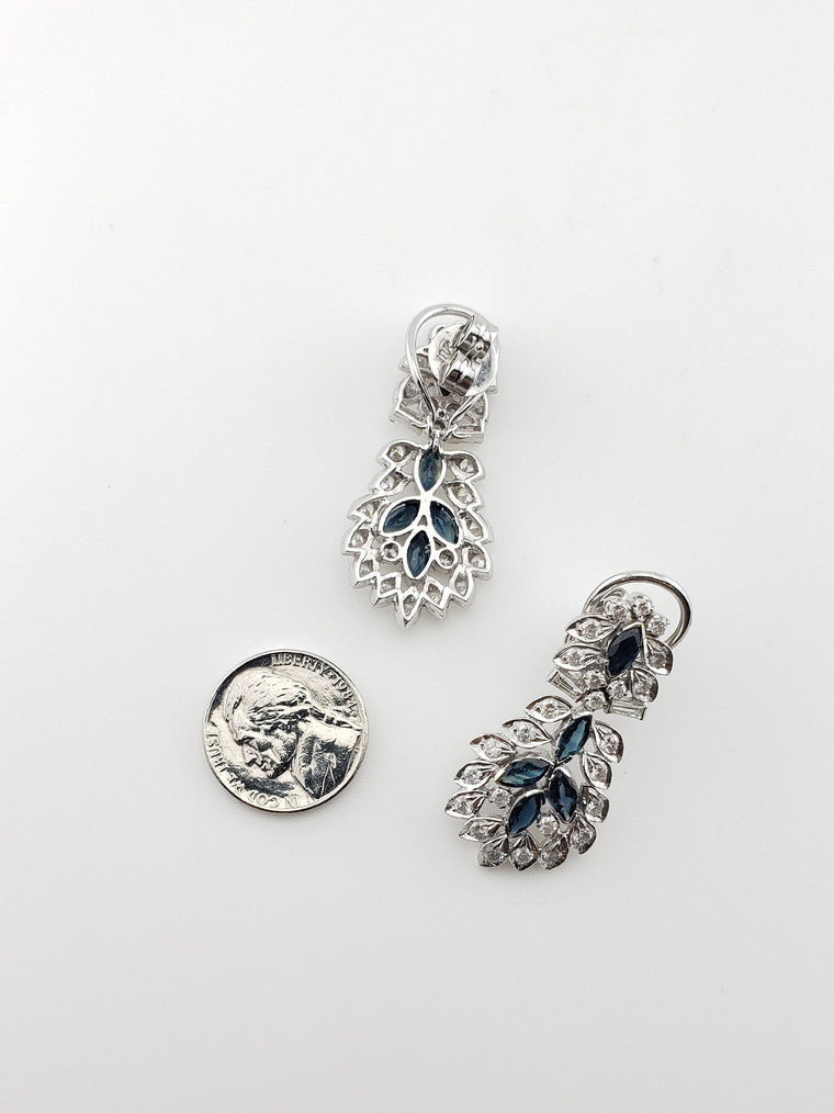 18k Sapphire and Diamond Earrings